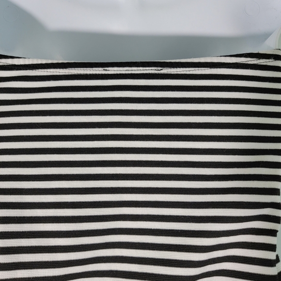 Celine By Champion Women's Strapless One Piece Swimsuit Sz M Black Striped Bow - Picture 6 of 12